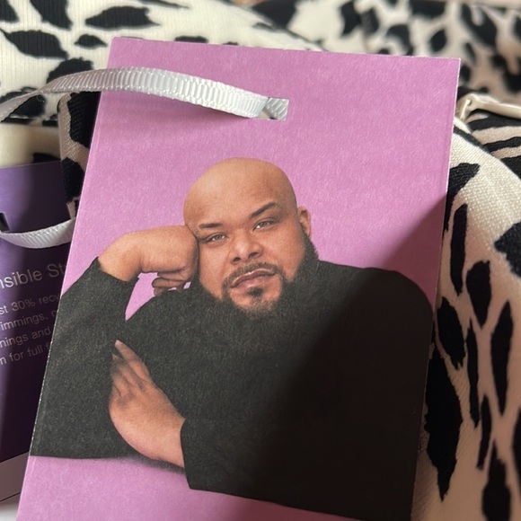 Sergio Hudson Women's Animal Print Bustier Midi dress NWT  Black/White 2X - Picture 9 of 10